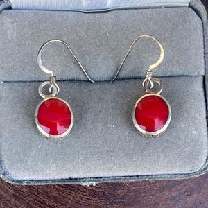Silpada Red Coral Earrings Dangle Sterling silver